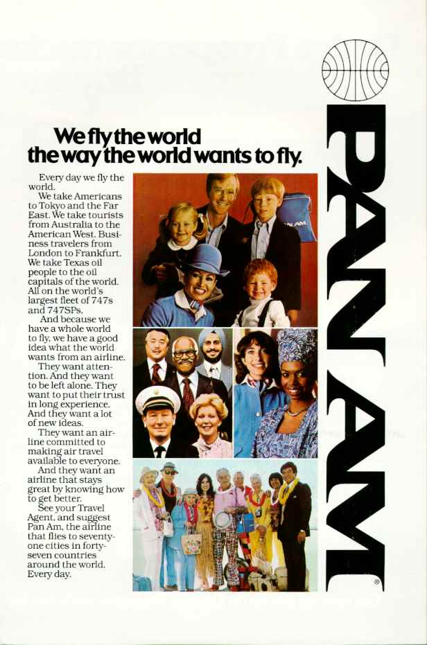 1979  An ad promoting Pan Am.